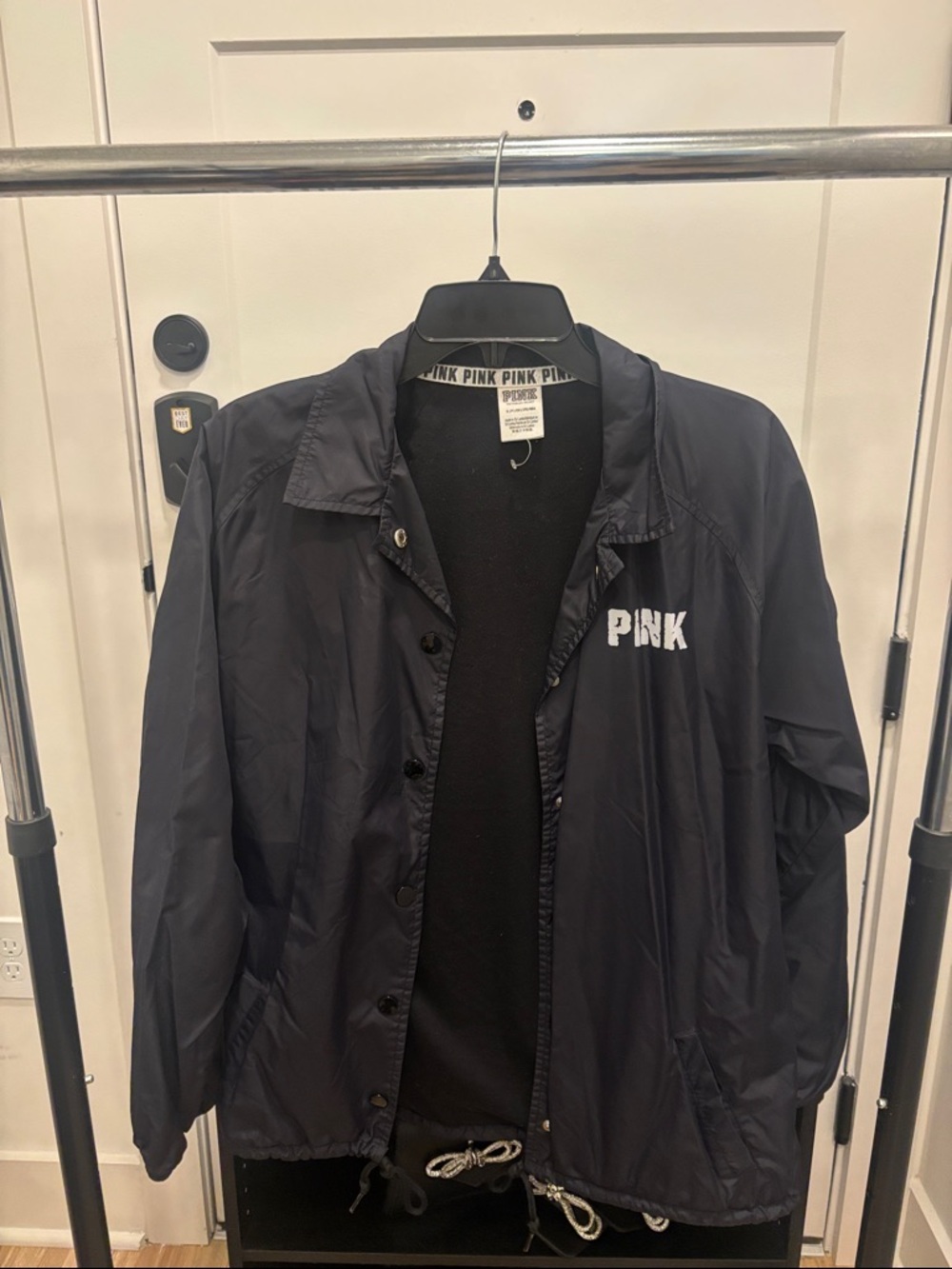 PINK Victoria's Secret Black Windbreaker Jacket
